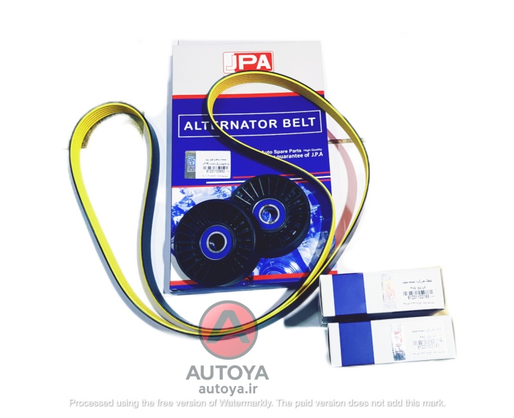 کیت تسمه دینام جهان پارت مناسب برای پژو 405 (شامل یک حلقه تسمه دینام مولدینگ و دو عدد غلطک هرزگرد دینام)